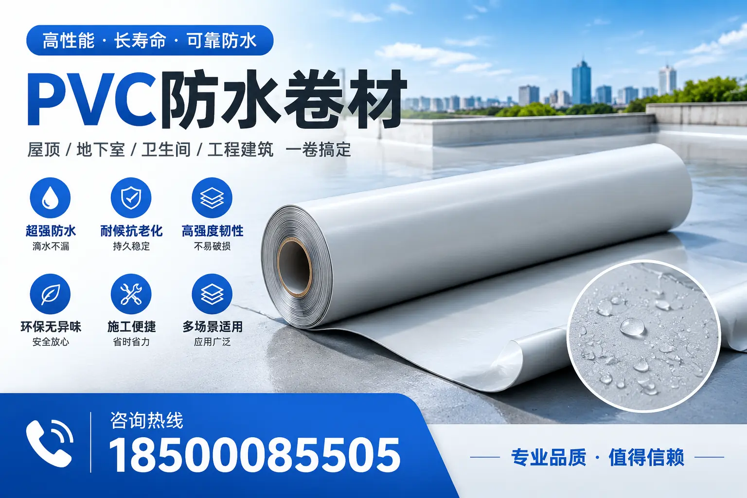 PVC防水卷材的防水效果评测，适合保定的科学依据